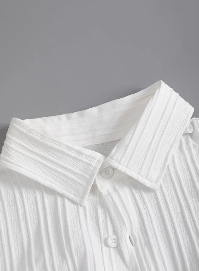 تايك تو طقم قميص وبنطلون بقماش بارز